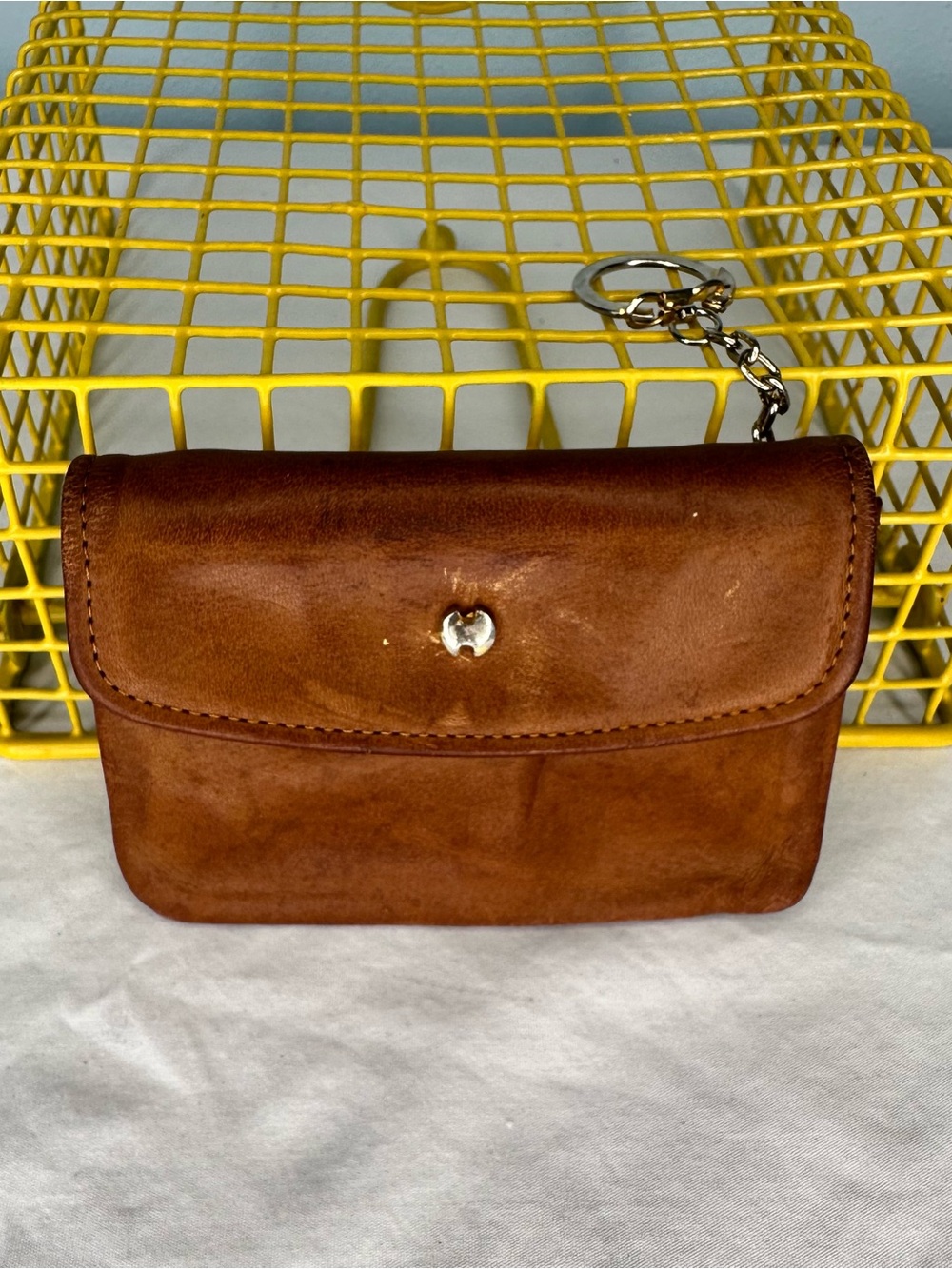 Halston 1970s Leather Key-Chain Wallet